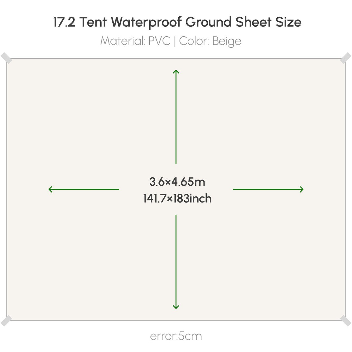 Coody 17.2  PVC Ground Sheet Tent Footprint for Inflatable Tents Waterproof Heavy-Duty Camping Mat