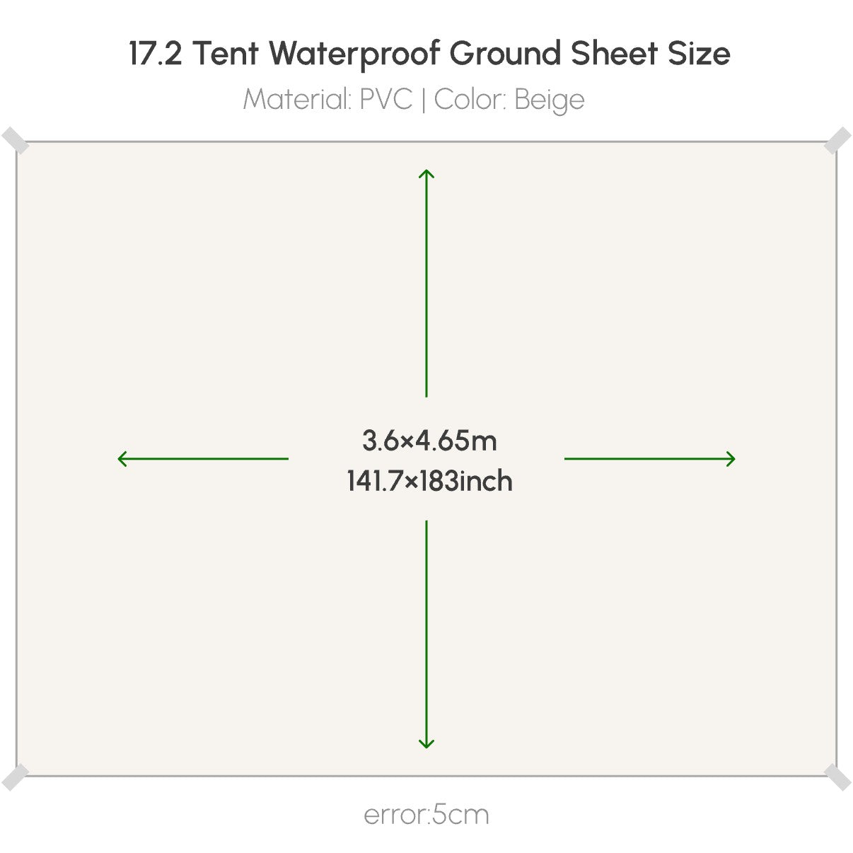 Coody 17.2  PVC Ground Sheet Tent Footprint for Inflatable Tents Waterproof Heavy-Duty Camping Mat