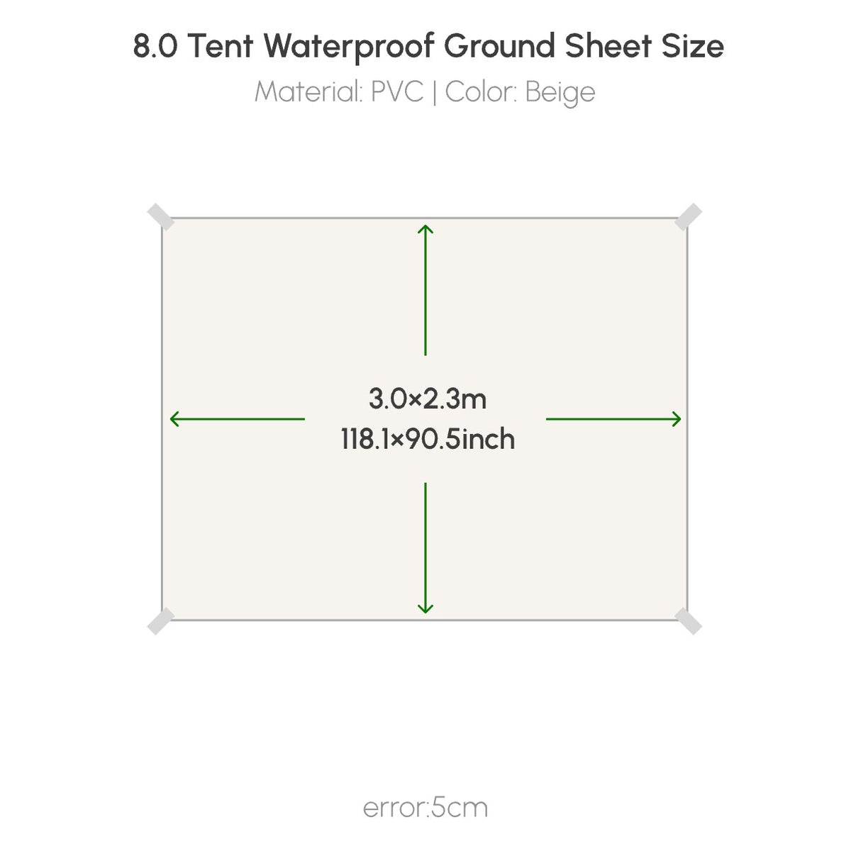 Coody 10 PVC Ground Sheet Tent Footprint for Inflatable Tents Waterproof Heavy-Duty Camping Mat