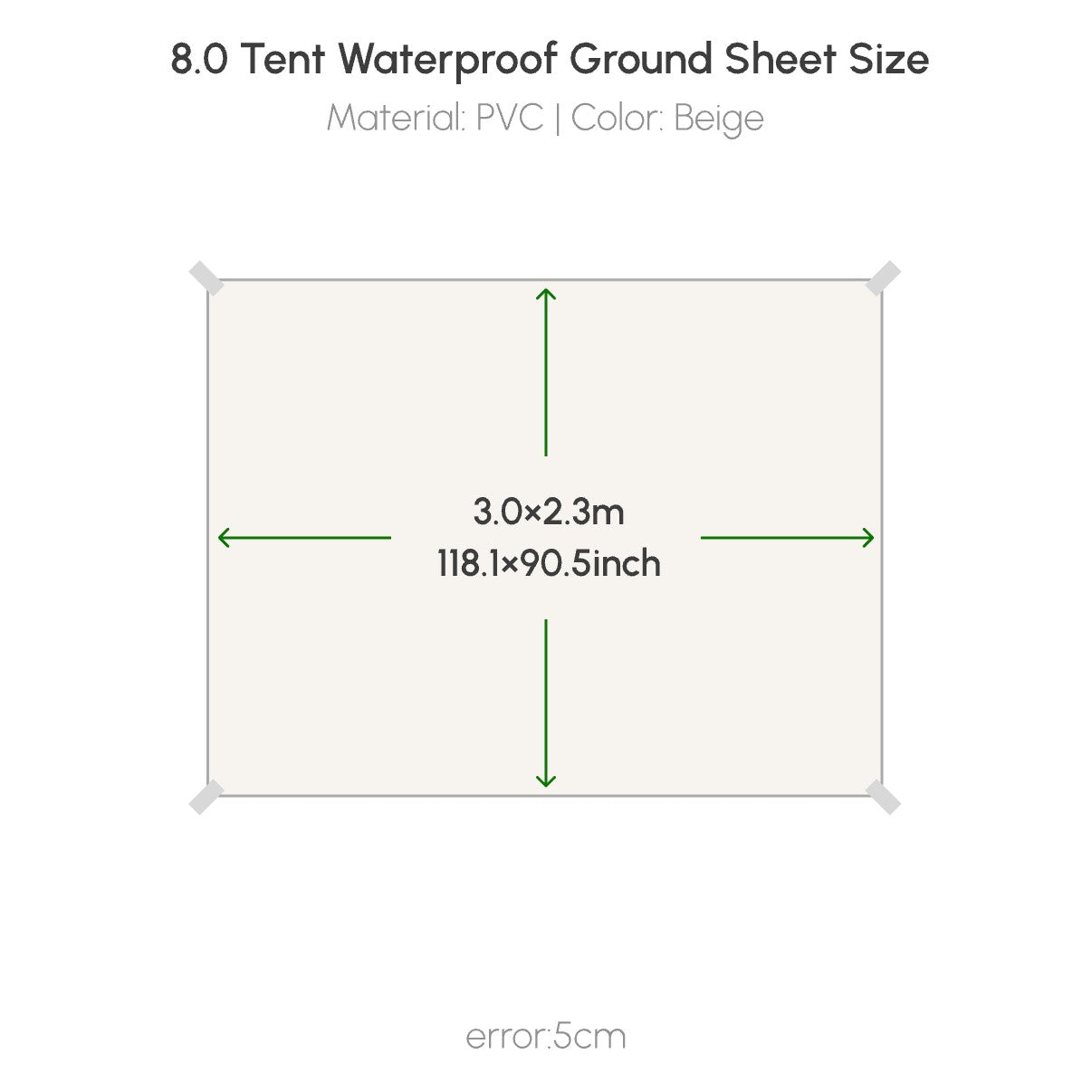 Coody 10 PVC Ground Sheet Tent Footprint for Inflatable Tents Waterproof Heavy-Duty Camping Mat