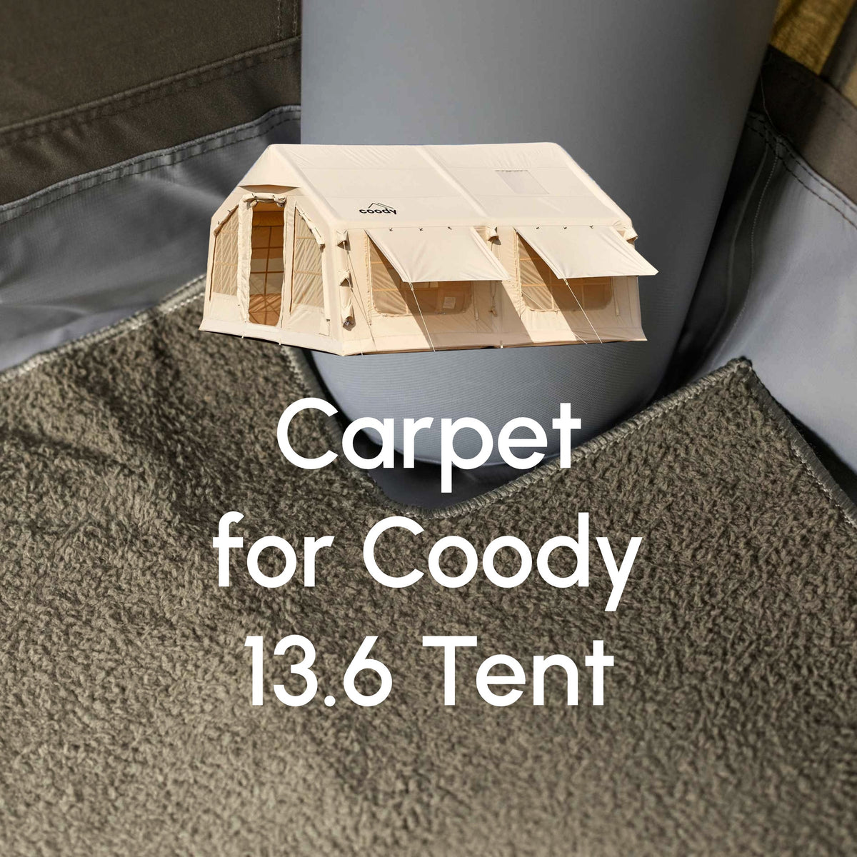 Coody Insulated Tent Carpet for Coody 13.6 Inflatable Tent Padded Floor Mat Non-Slip Modular - Forest Green