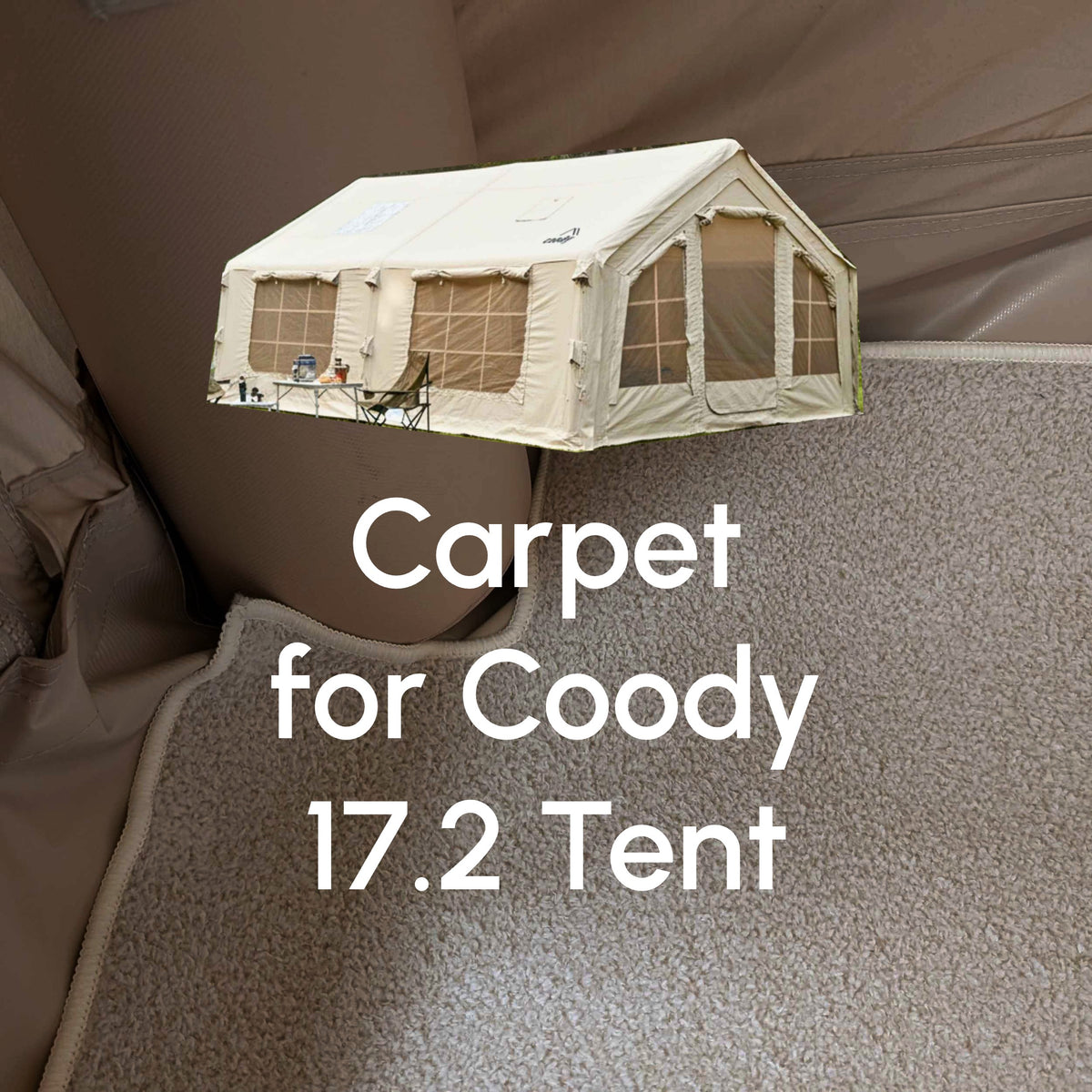 Coody Insulated Tent Carpet for Coody 17.2 Inflatable Tent Padded Floor Mat Non-Slip Modular - Beige