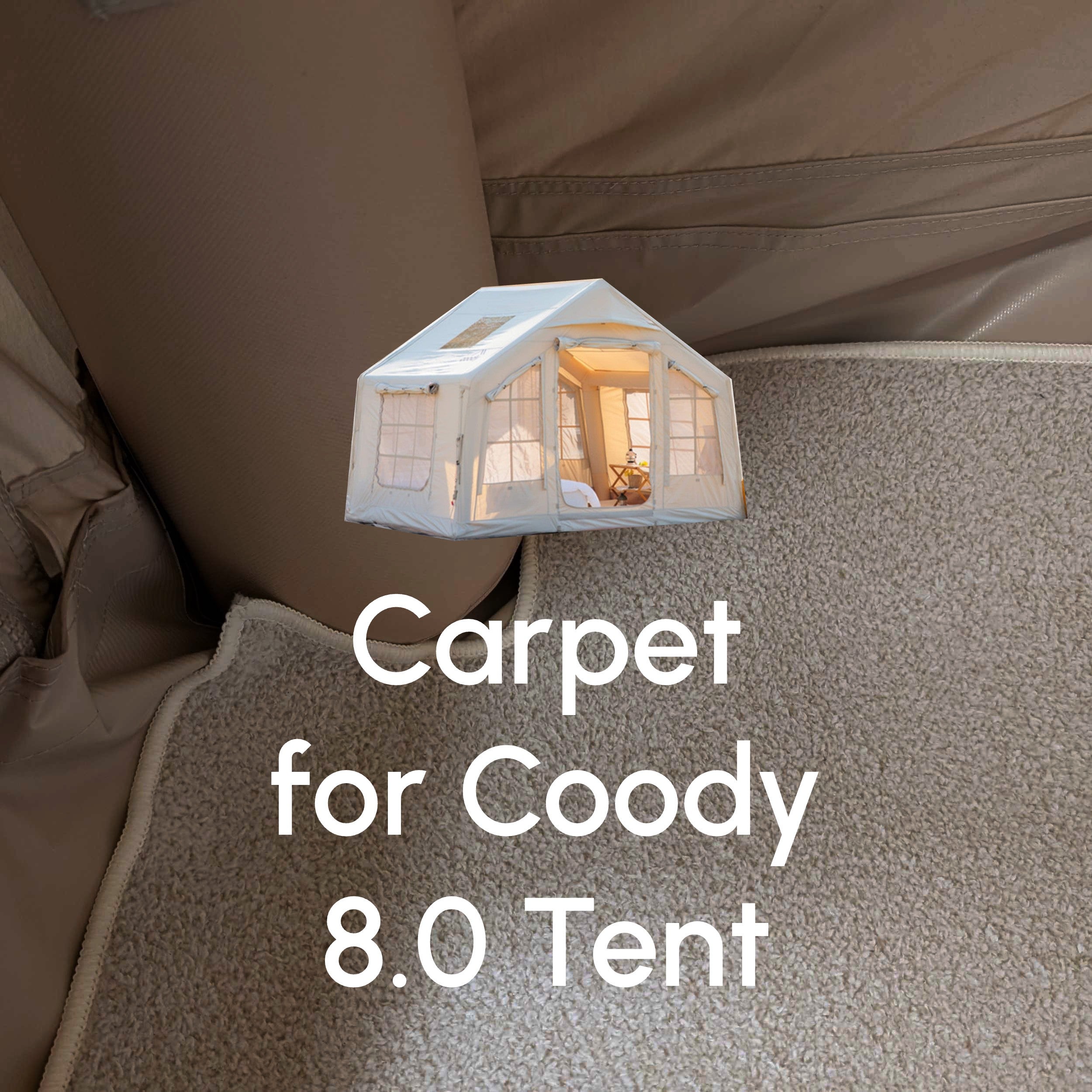 Coody Insulated Tent Carpet for Coody 8 Inflatable Tent Padded Floor Mat Non-Slip Modular - Beige