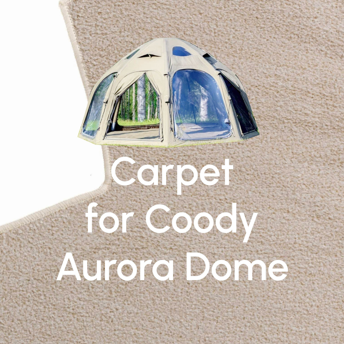 Coody Aurora Dome Insulated Tent Carpet for Inflatable Tent Padded Floor Mat Non-Slip - Beige