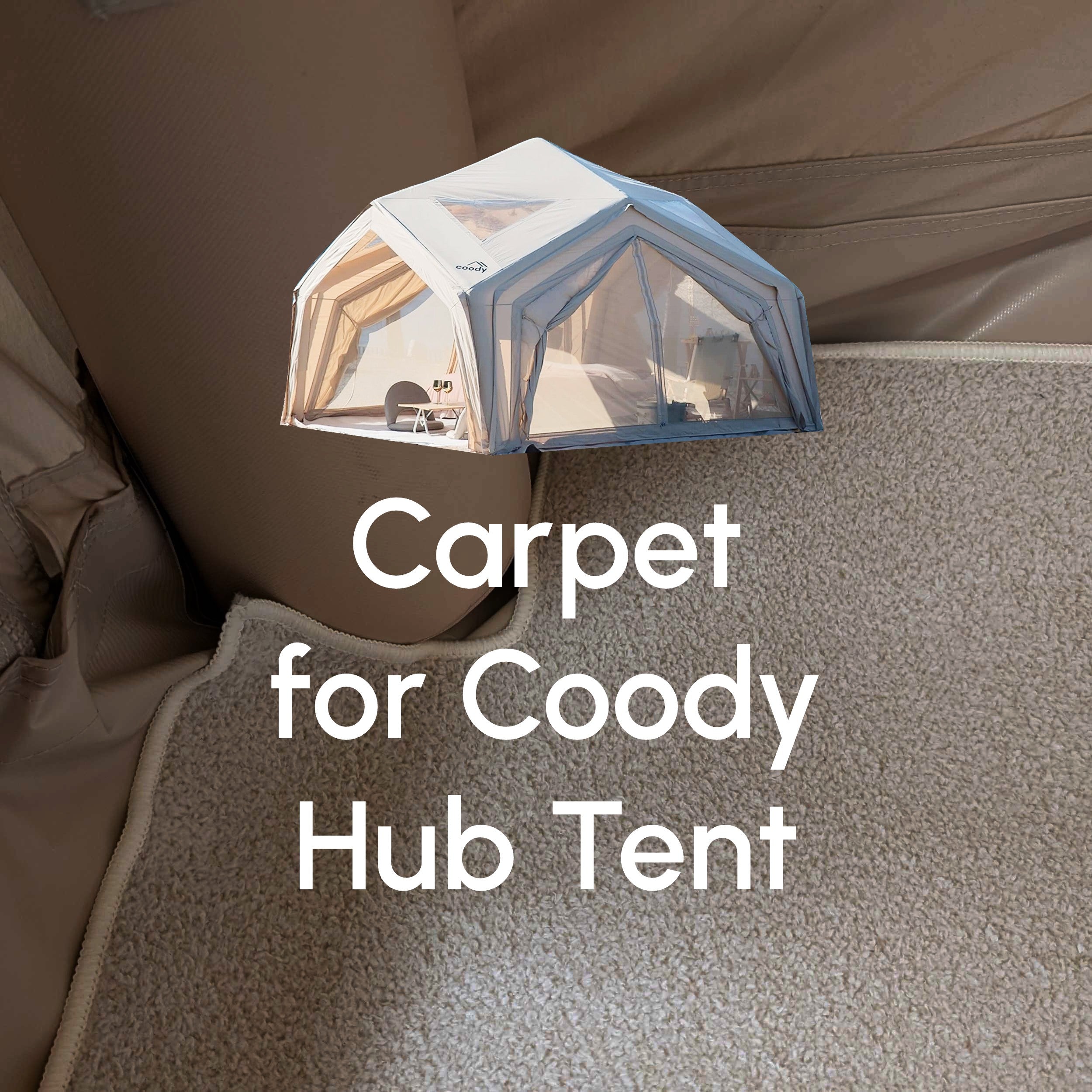 Coody Insulated Tent Carpet for Hub Inflatable Tent Padded Floor Mat Non-Slip Modular - Beige