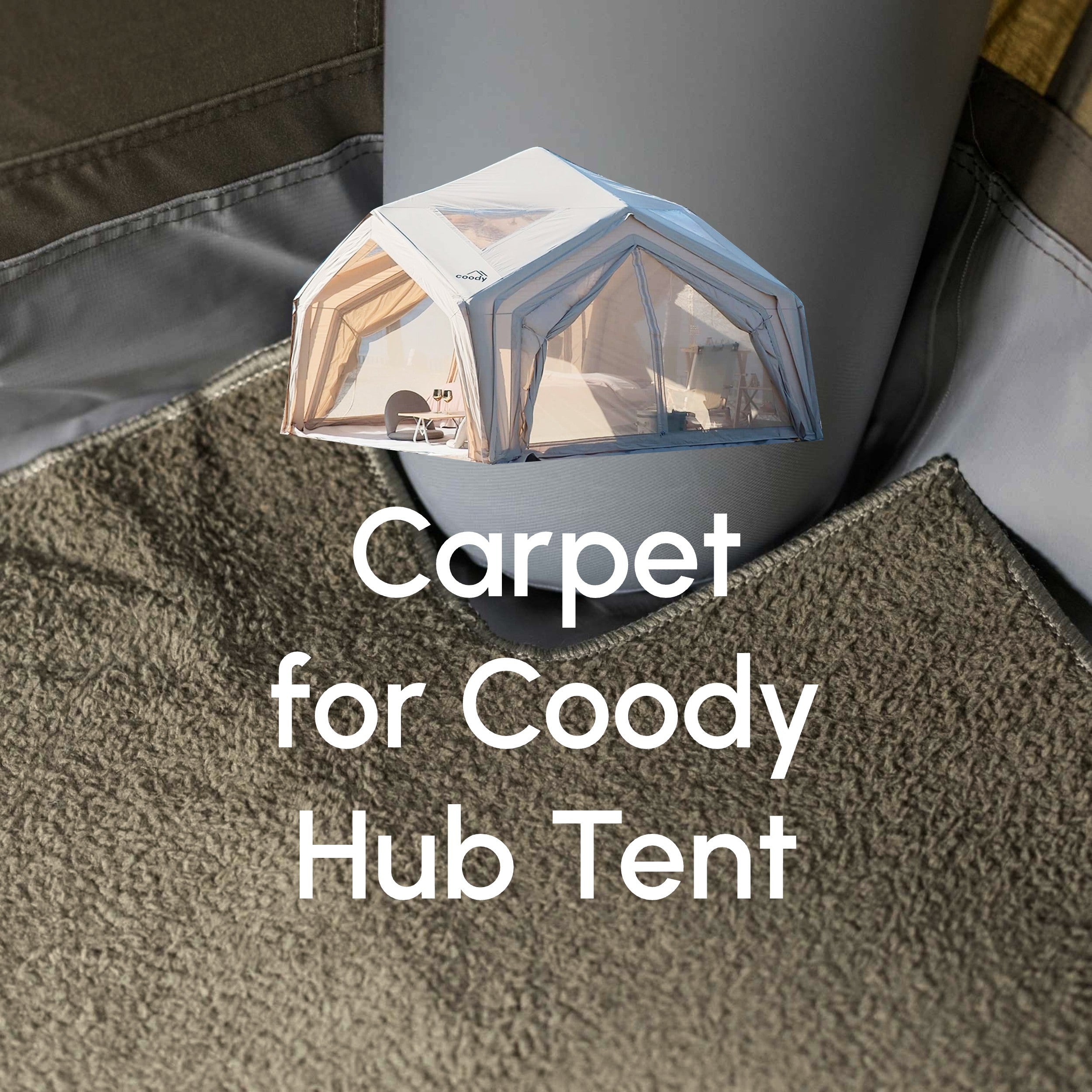 Coody Insulated Tent Carpet for Hub Inflatable Tent Padded Floor Mat Non-Slip Modular - Forest Green