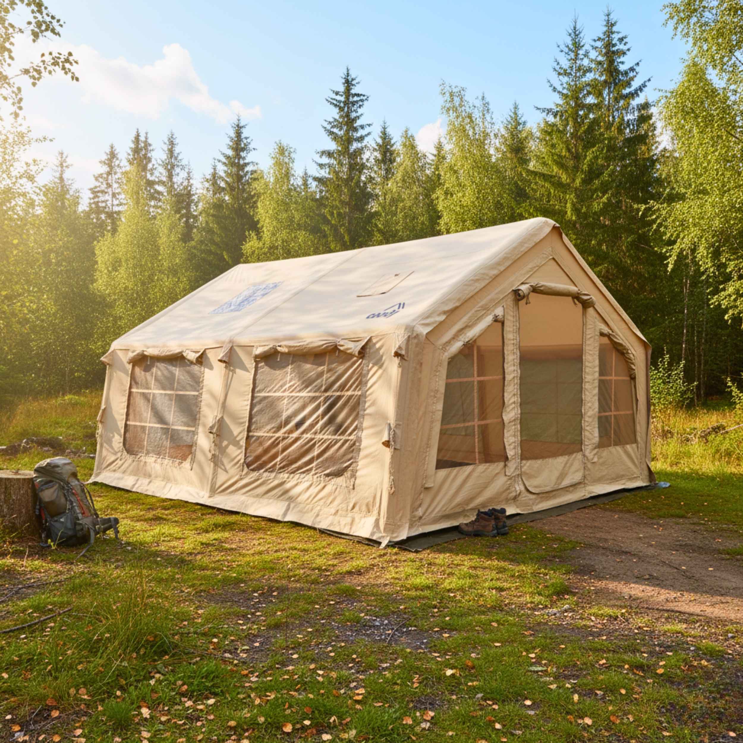 Coody Familia AirTent 13.6 Beige Inflatable Tent House for Camping (2-8 Person)