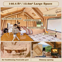 Coody Familia AirTent 13.6 Beige Inflatable Tent House for Camping (2-8 Person)