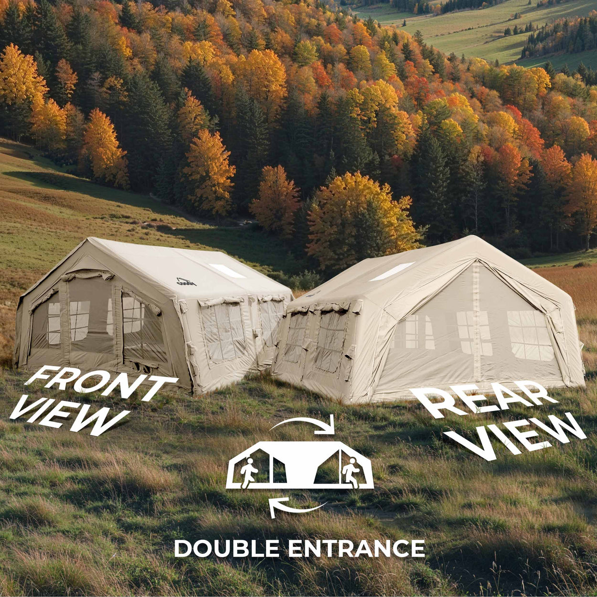 Coody Familia AirTent 13.6 Beige Inflatable Tent House for Camping (2-8 Person)