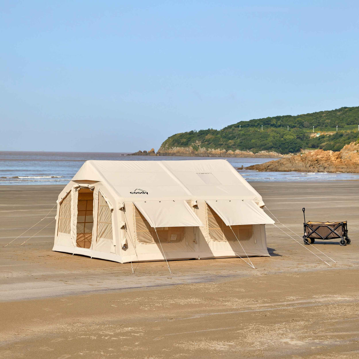 Coody Familia AirTent 13.6 Beige Inflatable Tent House for Camping (2-8 Person)