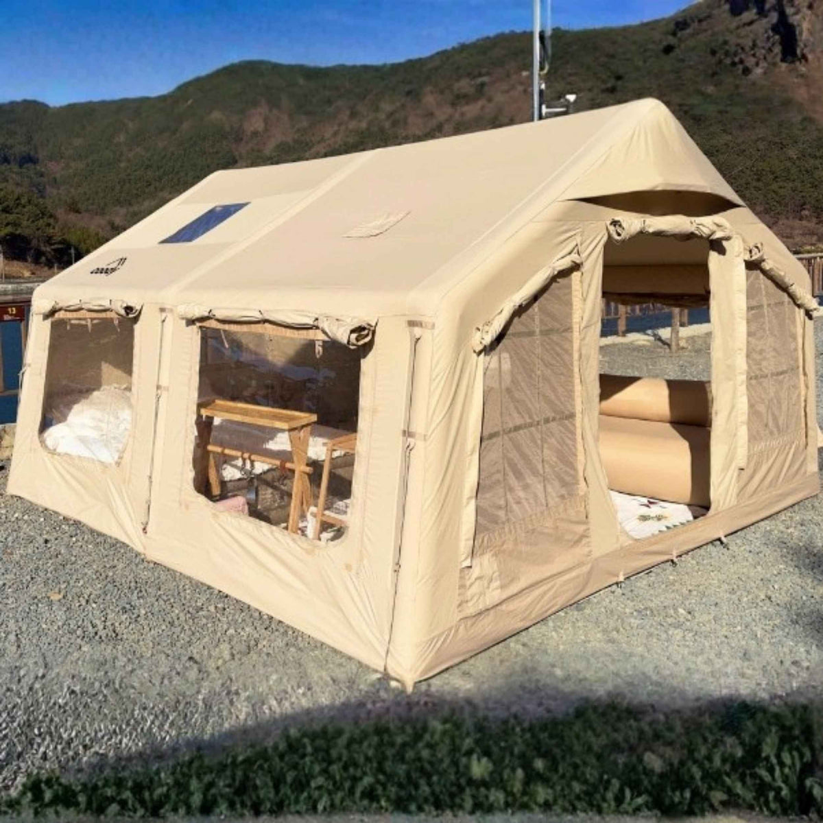 Coody Familia AirTent 13.6 Beige Inflatable Tent House for Camping (2-8 Person)