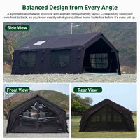 Coody Familia AirTent 13.6 Black Inflatable Tent House for Camping (2-8 Person)