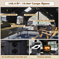 Coody Familia AirTent 13.6 Black Inflatable Tent House for Camping (2-8 Person)