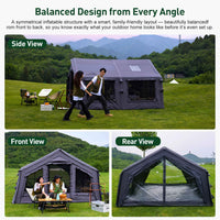 Coody Familia AirTent 13.6 Gray Inflatable Tent House for Camping (2-8 Person)
