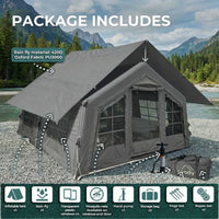 Coody Familia AirTent 13.6 Gray Inflatable Tent House for Camping (2-8 Person)