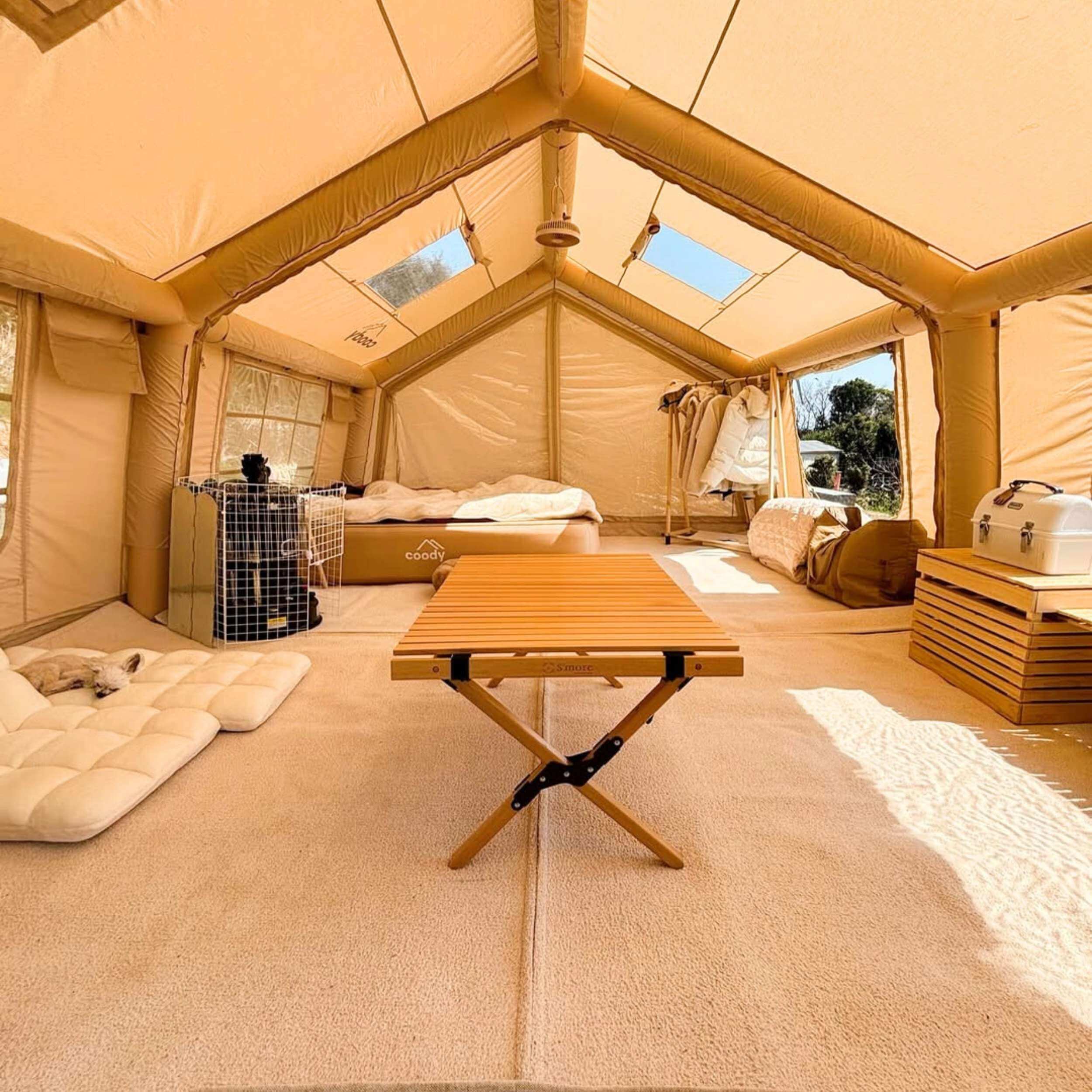 Coody Familia AirTent 17.2 Beige Inflatable Tent House for Camping (2-10 Person)