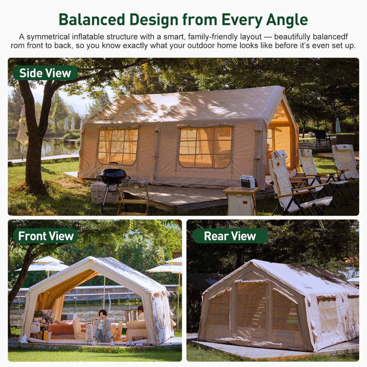 Coody Familia AirTent 17.2 Beige Inflatable Tent House for Camping (2-10 Person)