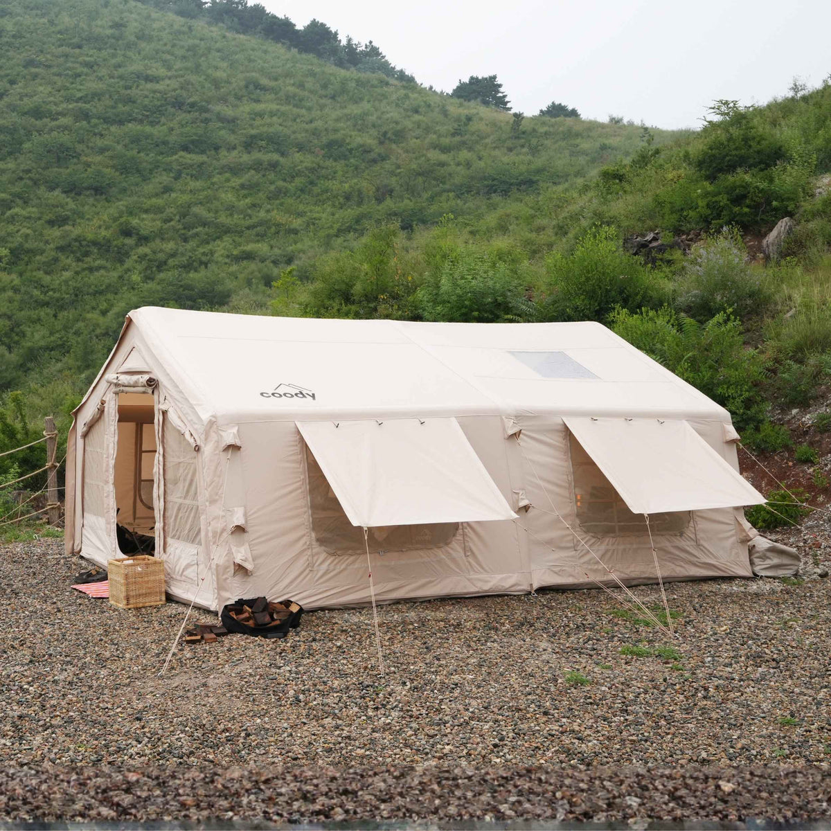 Coody Familia AirTent 17.2 Beige Inflatable Tent House for Camping (2-10 Person)