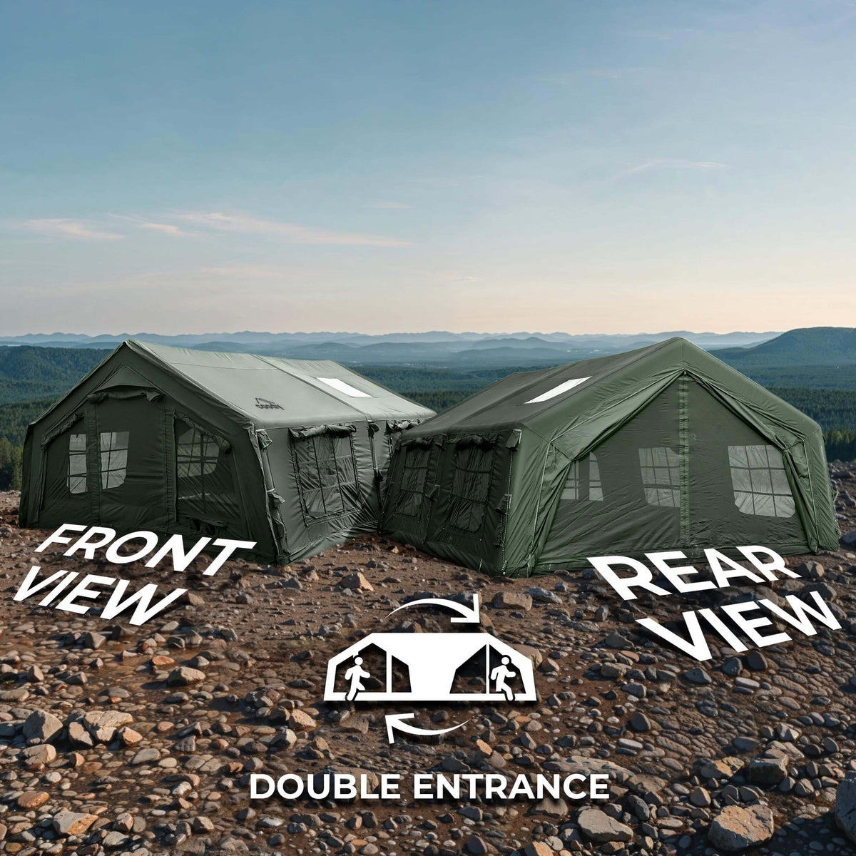 Coody Familia AirTent 17.2 green Inflatable Tent House for Camping (2-10 Person)
