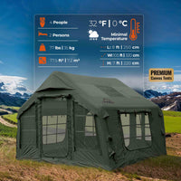 Coody 8.0 Air Tent Green - Inflatable Tent House for Camping (1-4 Person)