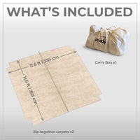 Coody Insulated Tent Carpet for Hub Inflatable Tent Padded Floor Mat Non-Slip Modular - Beige