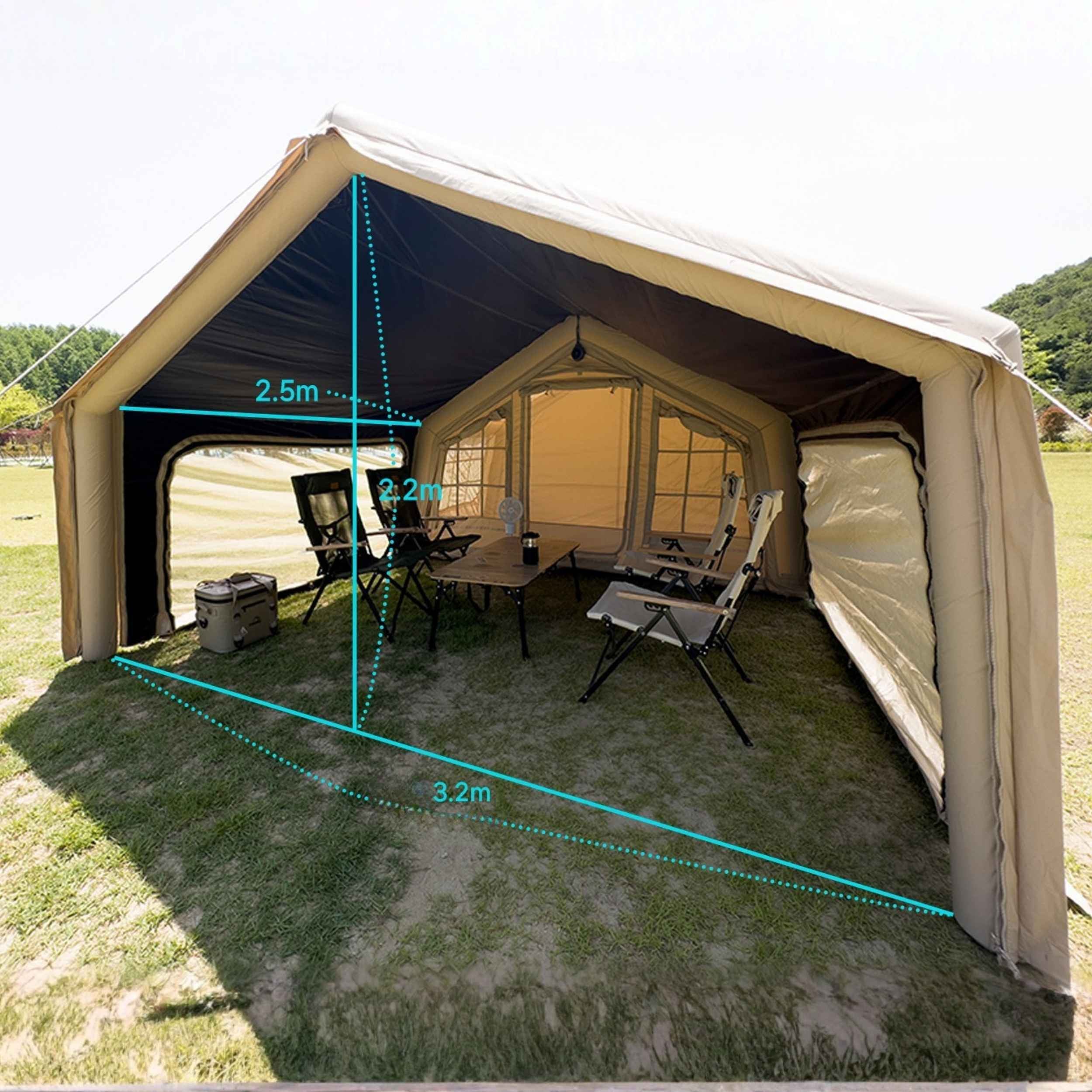 Coody Inflatable Air Tarp Canopy for Coody 8 Tent Air Beam Camping Shelter Sunshade Waterproof - Beige