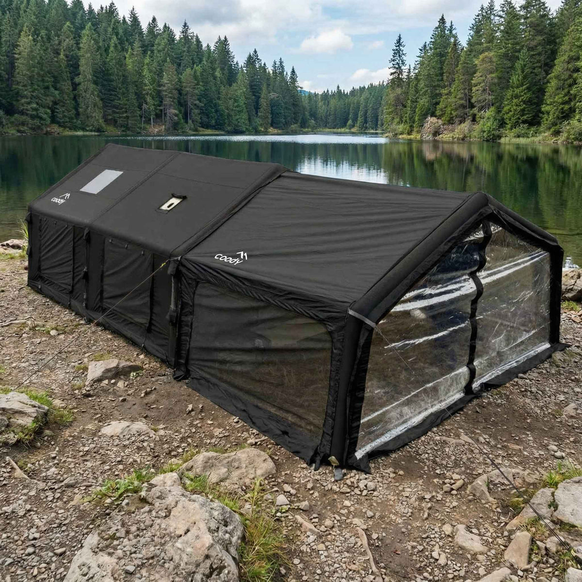 Coody Inflatable Air Tarp Canopy for Coody 10 13.6 17.2 and Hub Inflatable Tents Air Beam Camping Shelter - Black