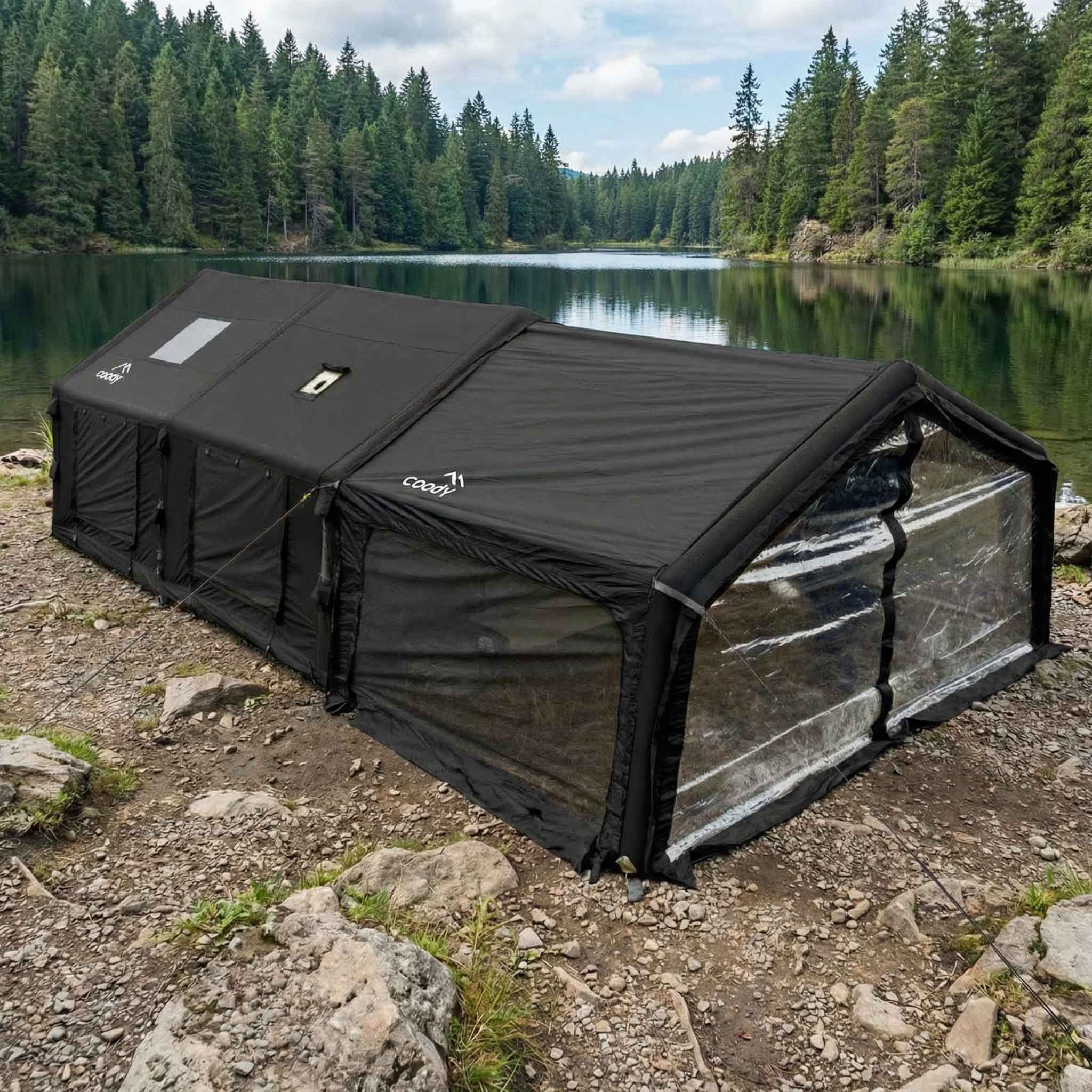 Coody Inflatable Air Tarp Canopy for Coody 10 13.6 17.2 and Hub Inflatable Tents Air Beam Camping Shelter - Black