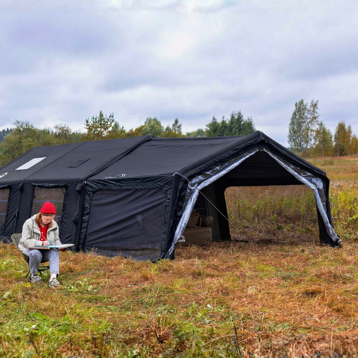 Coody Inflatable Air Tarp Canopy for Coody 10 13.6 17.2 and Hub Inflatable Tents Air Beam Camping Shelter - Black