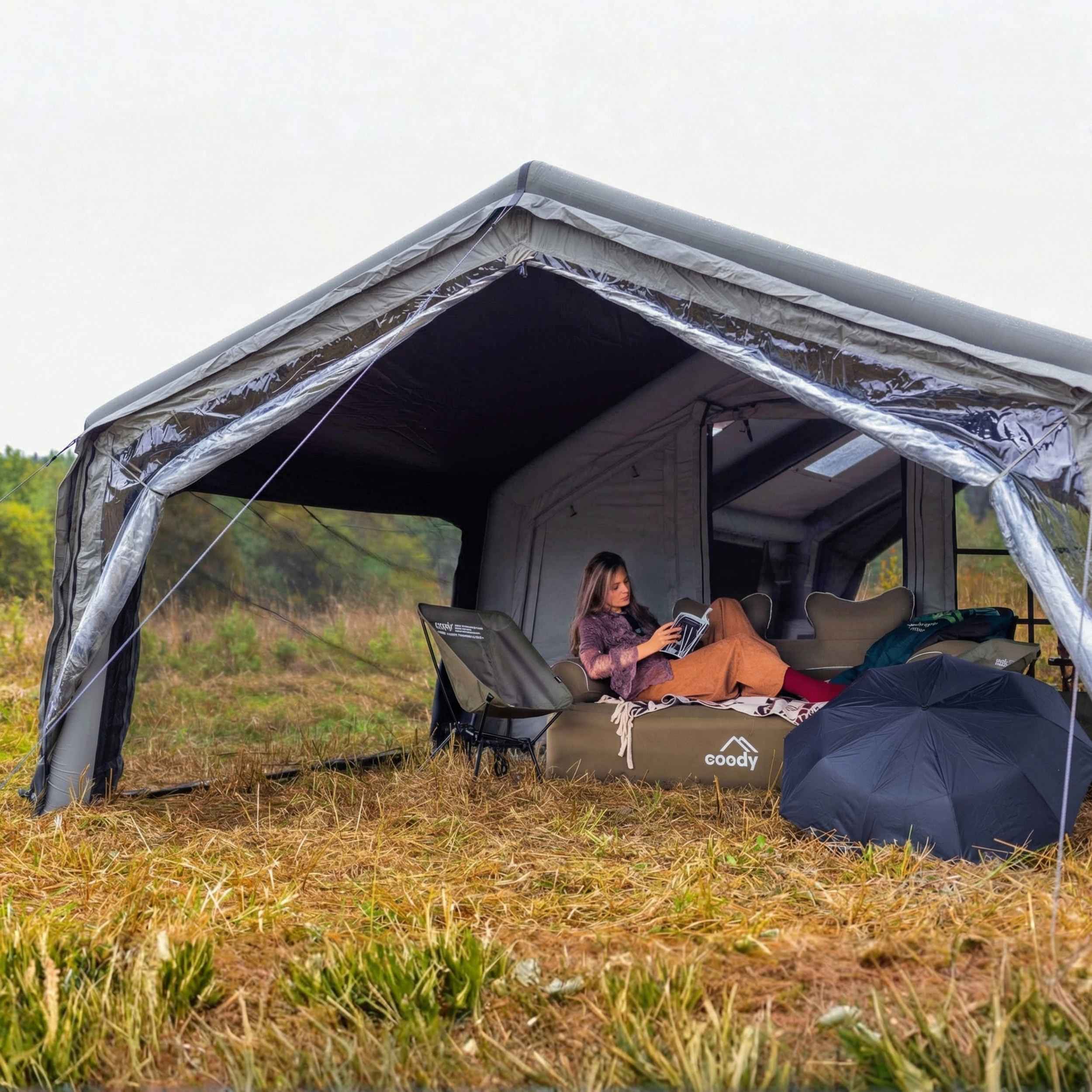 Coody Inflatable Air Tarp Canopy for Coody 10 13.6 17.2 and Hub Inflatable Tents Air Beam Camping Shelter - Gary