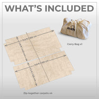 Coody Insulated Tent Carpet for Coody 17.2 Inflatable Tent Padded Floor Mat Non-Slip Modular - Beige
