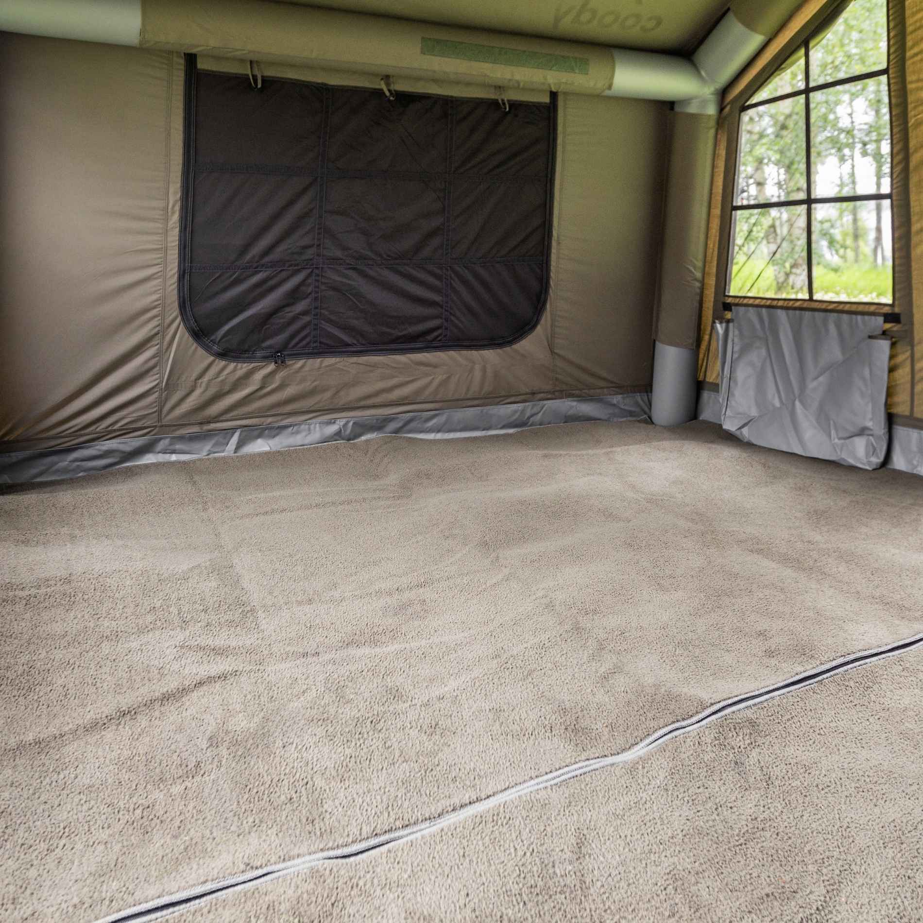 Coody Insulated Tent Carpet for Coody 8 Inflatable Tent Padded Floor Mat Non-Slip Modular - Forest Green