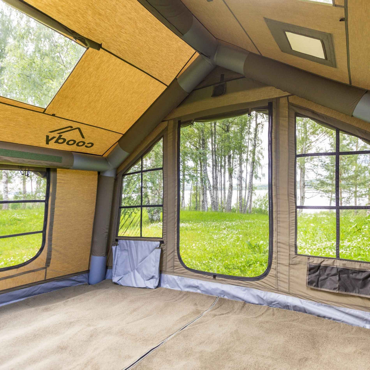 Coody Insulated Tent Carpet for Coody 8 Inflatable Tent Padded Floor Mat Non-Slip Modular - Forest Green