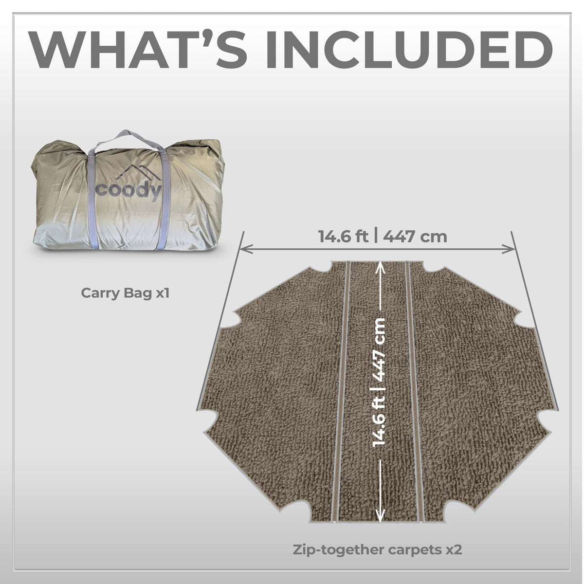 Coody Aurora Dome Insulated Tent Carpet for Inflatable Tent Padded Floor Mat Non-Slip - Forest Green