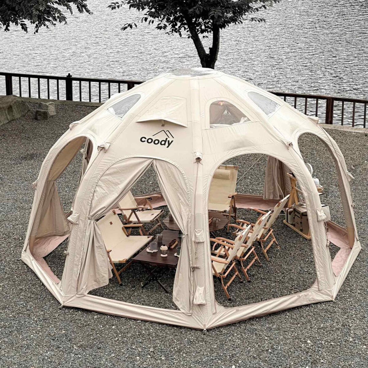 Coody Aurora Dome Beige Inflatable Shelter for Outdoors (2-4 person)