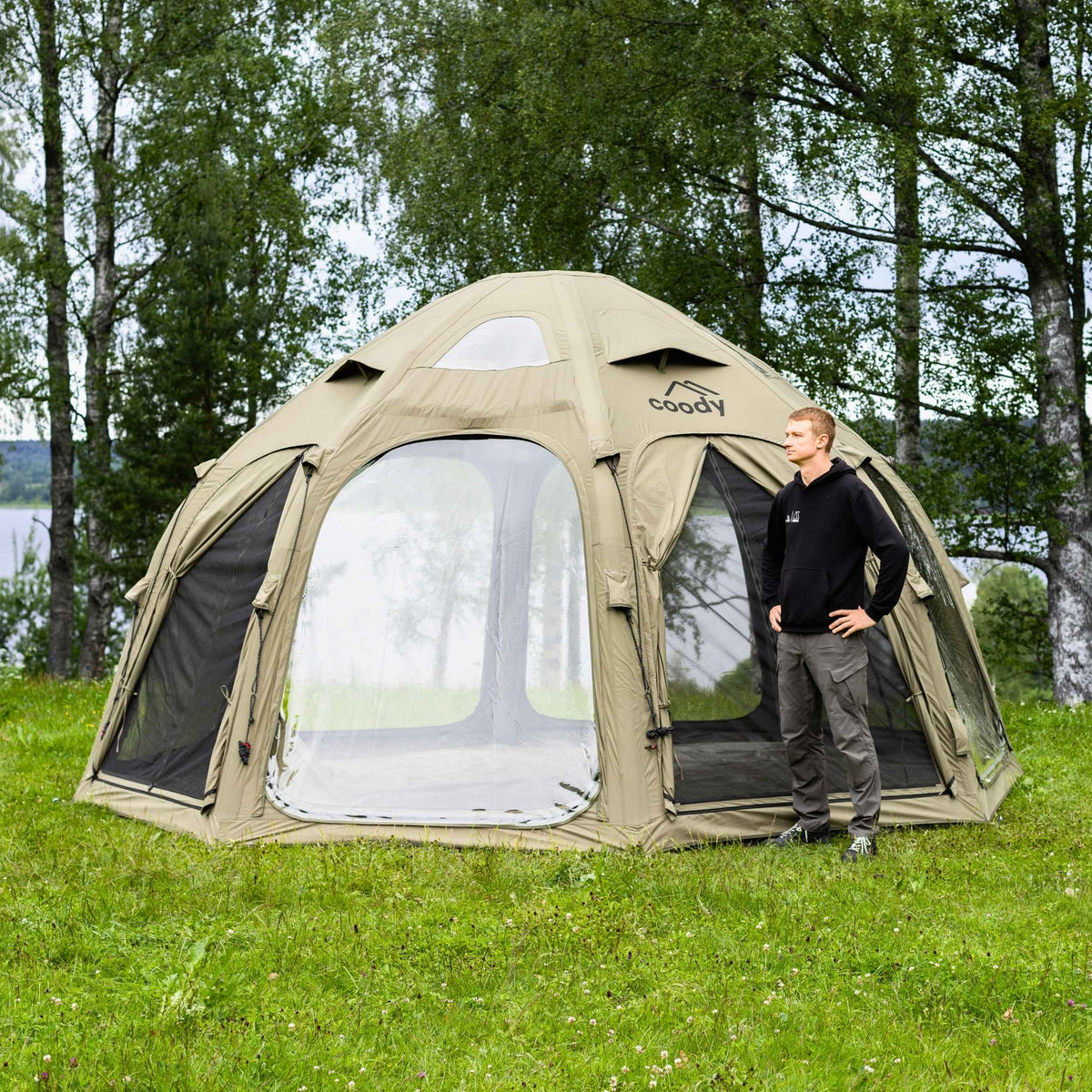 Coody Aurora Dome Green Inflatable Shelter for Outdoors (2-4 person)
