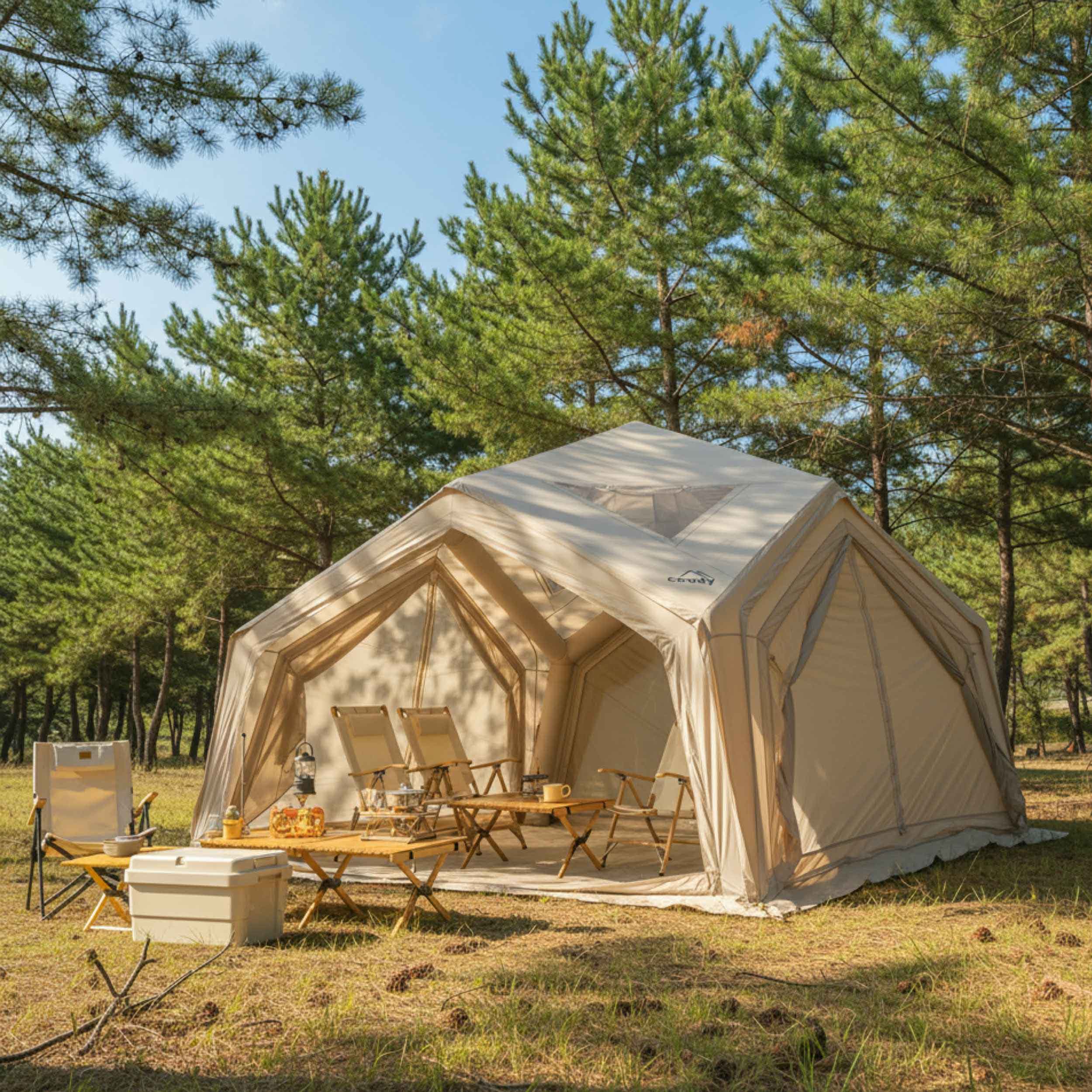 Coody AirTent Hub Shelter Beige Inflatable Tents for Camping (2-6 Person)