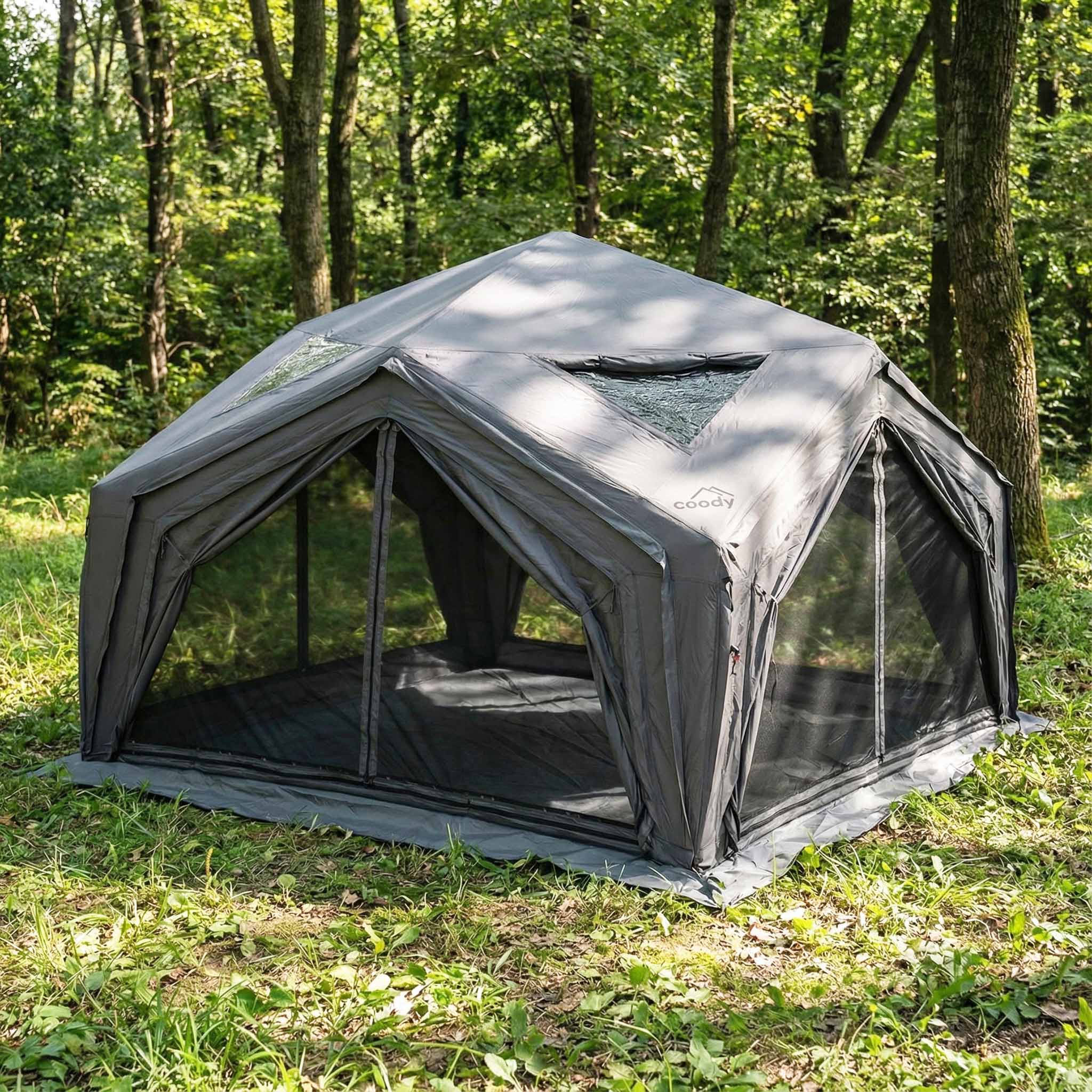 Coody AirTent Hub Shelter Gray Inflatable Tents for Camping (2-6 Person)