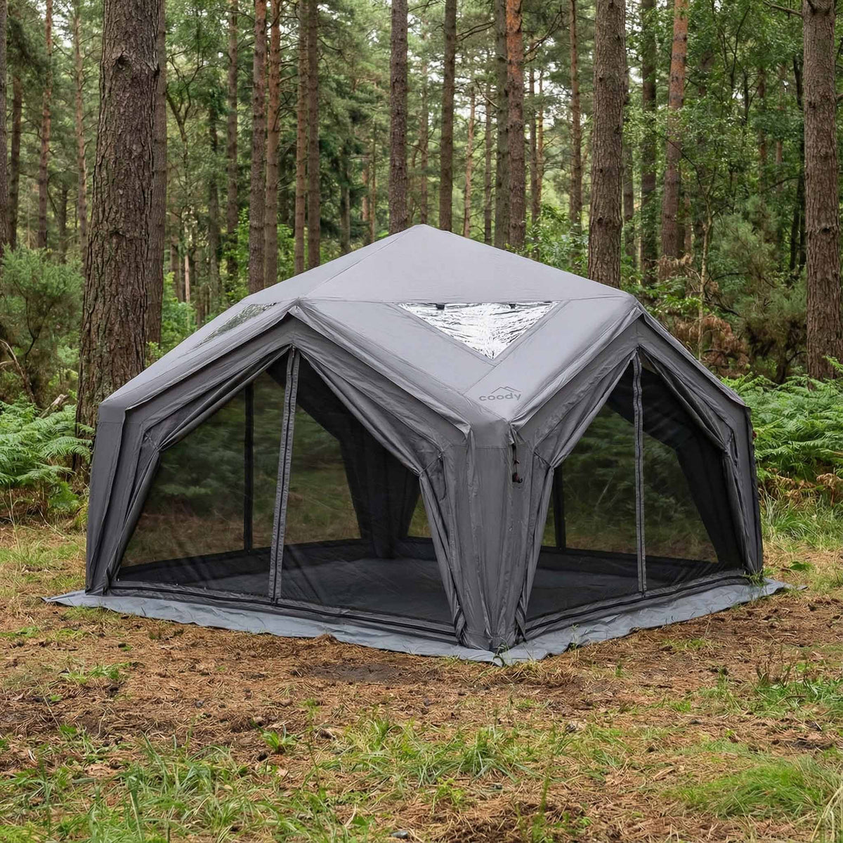 Coody AirTent Hub Shelter Gray Inflatable Tents for Camping (2-6 Person)