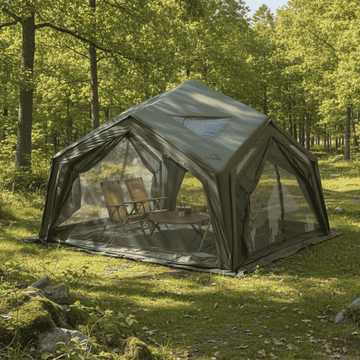 Coody AirTent Hub Shelter Green Inflatable Tents for Camping (2-6 Person)