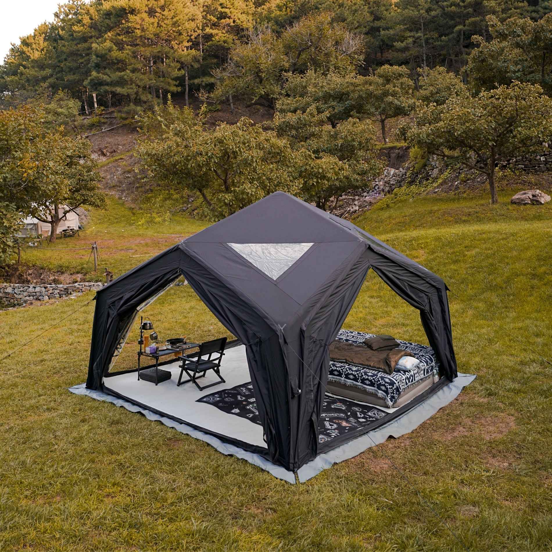Coody AirTent Hub Shelter Black Inflatable Tents for Camping (2-6 Person)