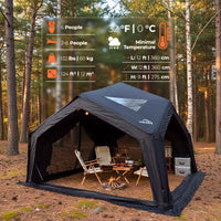 Coody AirTent Hub Shelter Black Inflatable Tents for Camping (2-6 Person)