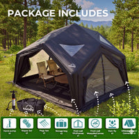 Coody AirTent Hub Shelter Black Inflatable Tents for Camping (2-6 Person)