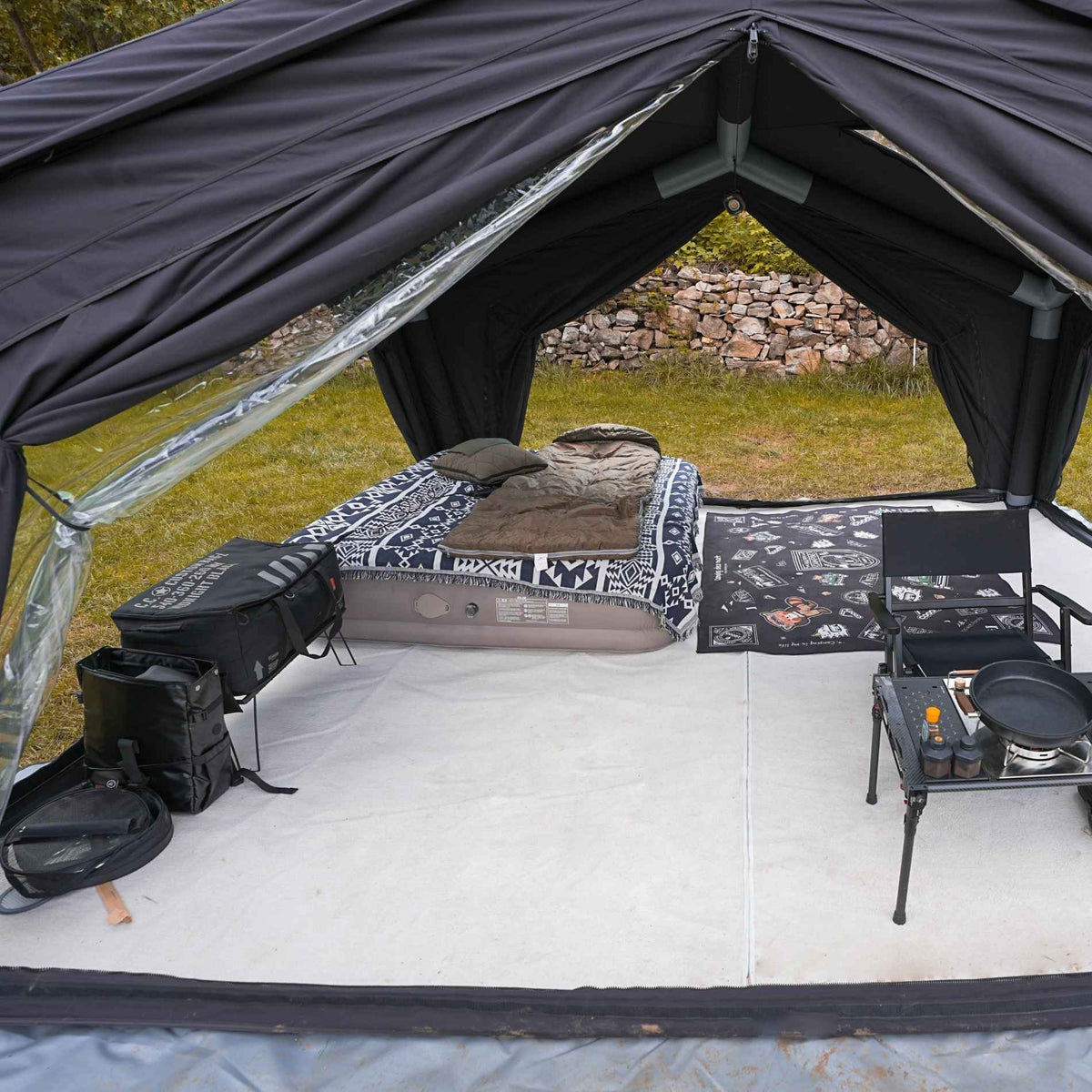 Coody AirTent Hub Shelter Black Inflatable Tents for Camping (2-6 Person)