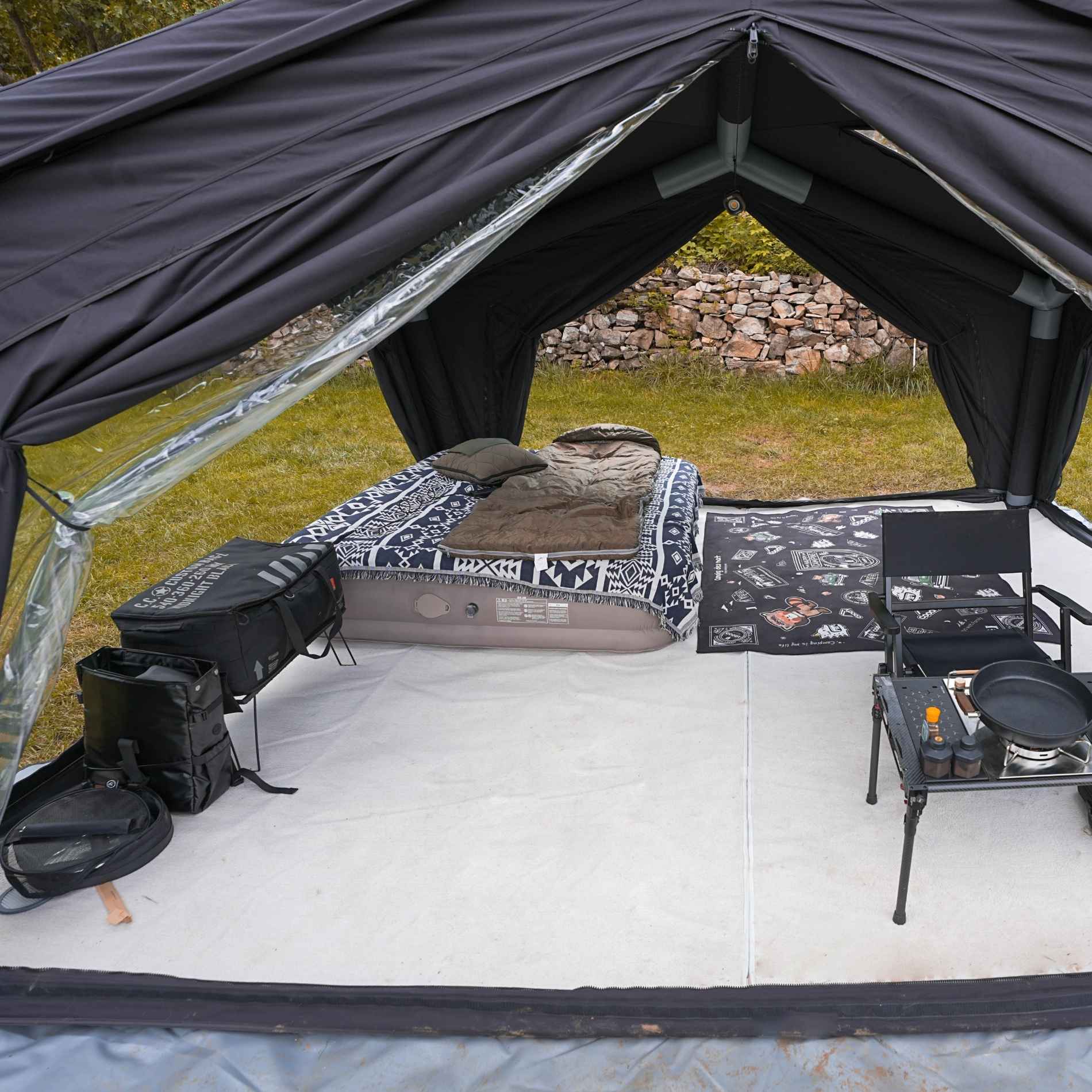 Coody AirTent Hub Shelter Black Inflatable Tents for Camping (2-6 Person)