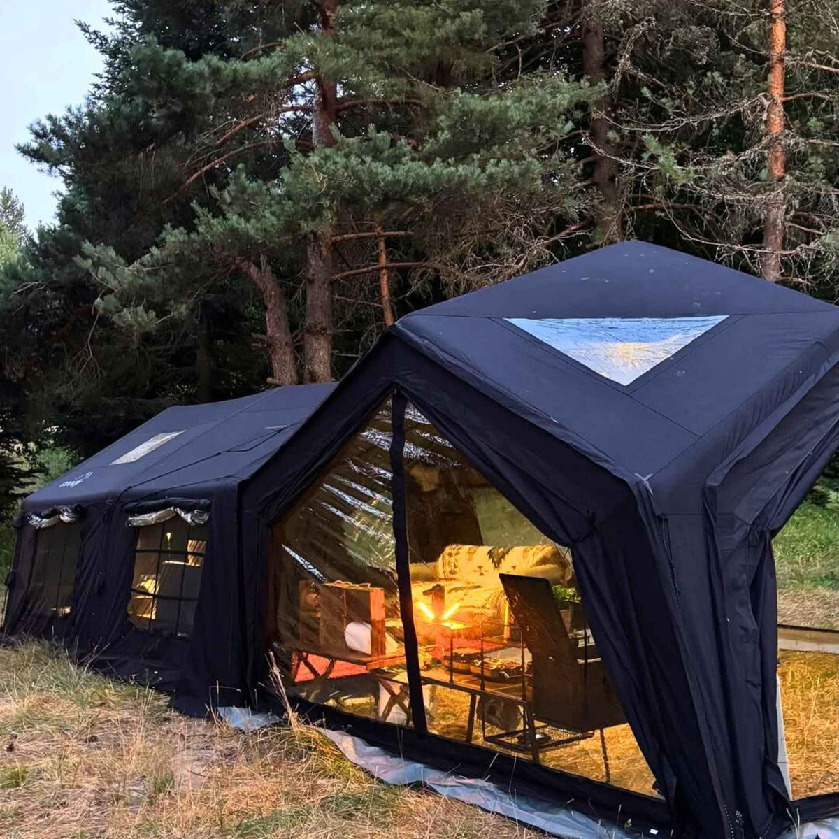 Coody AirTent Hub Shelter Black Inflatable Tents for Camping (2-6 Person)