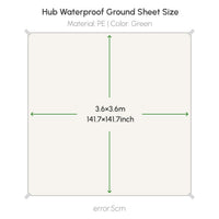 Coody HUB PVC Ground Sheet Tent Footprint for Inflatable Tents Waterproof Heavy-Duty Camping Mat