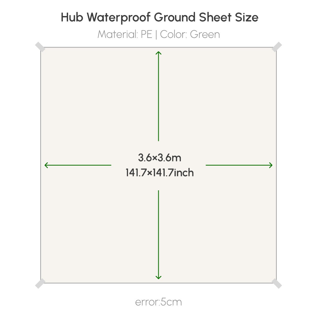 Coody HUB PVC Ground Sheet Tent Footprint for Inflatable Tents Waterproof Heavy-Duty Camping Mat